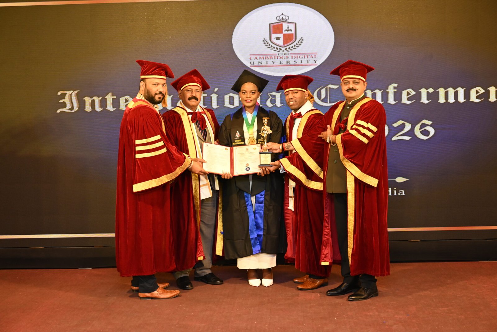 Honorary Doctorate Awards 2026 ceremony at Limelight Achievers Awards India with recipient receiving certificate