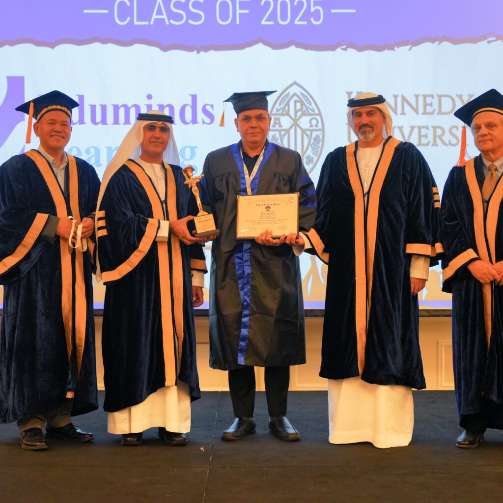 Honorary Doctorate Degree Award ceremony at Limelight Achievers Awards with achiever receiving award on stage