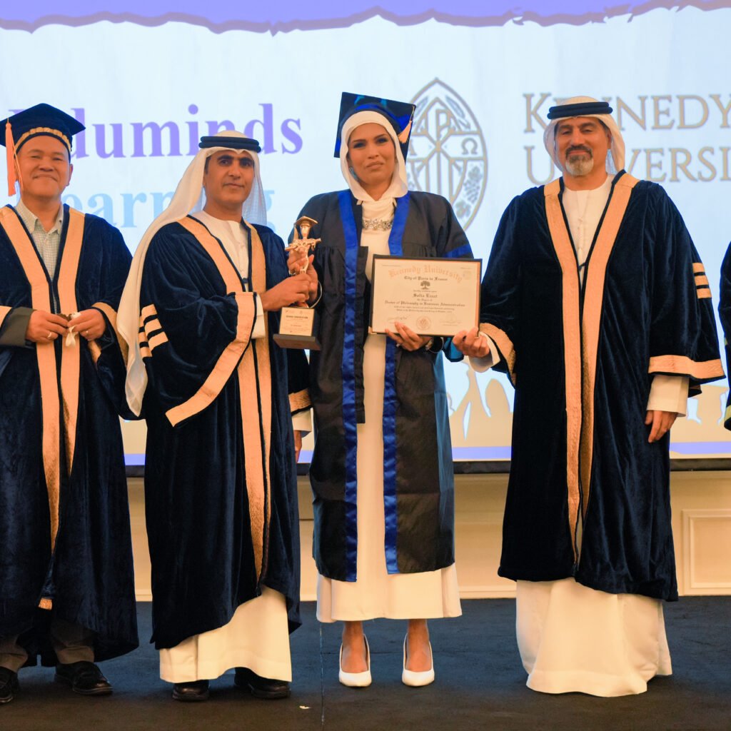 Honorary Doctorate Degree Certificate ceremony at Limelight Achievers Awards with recipients receiving degree on stage